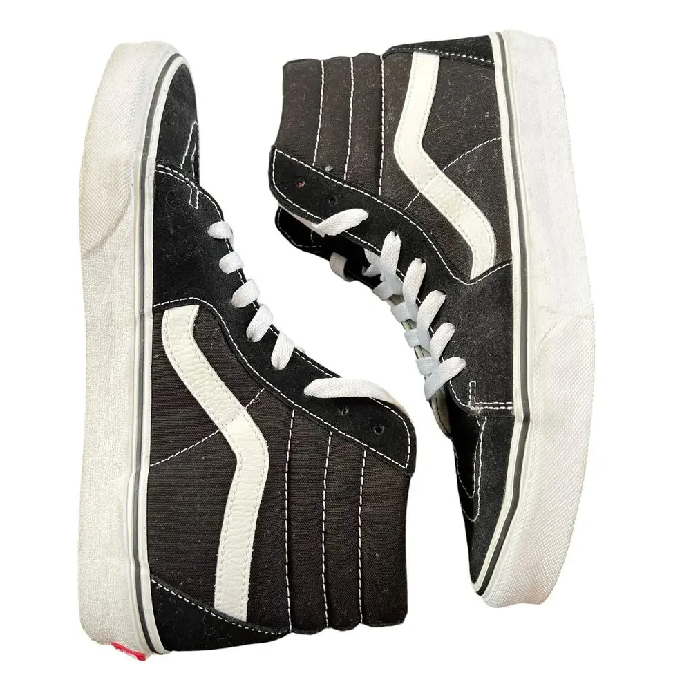 Vans Sk8-Hi Black White High Top Sneakers Men’s Size 9 Lace Up Skate Shoes